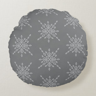 Crystalized Snowflake Round Cushion