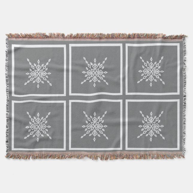Crystalized Snowflake Throw Blanket (Front)