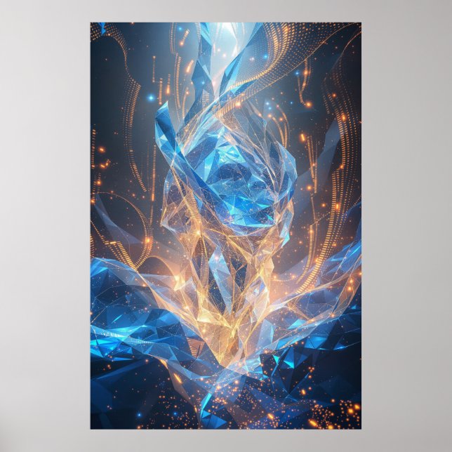 Crystalline Ascension: Digital Dreams Taking Fligh Poster (Front)
