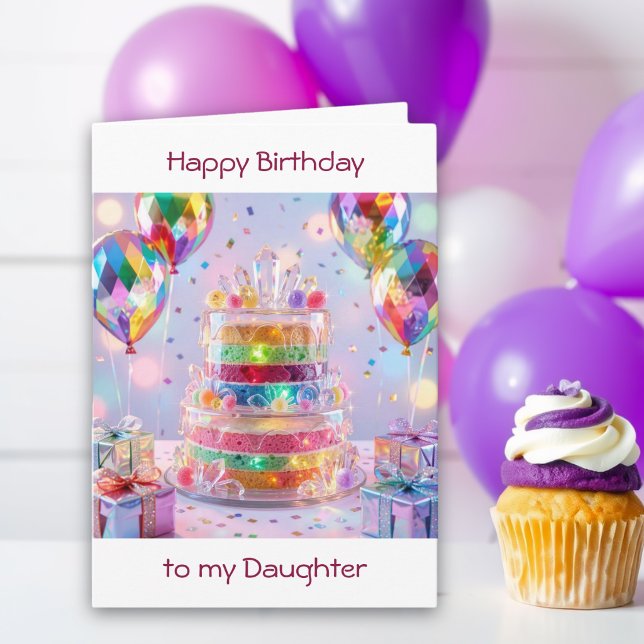 Crystalline Cake Daughter's Birthday Card (Creator Uploaded)