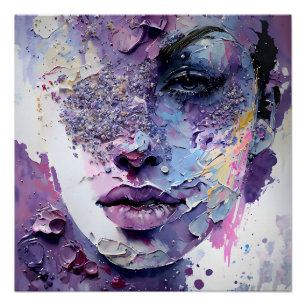 "Crystalline Silence" – A Purple Portrait Poster