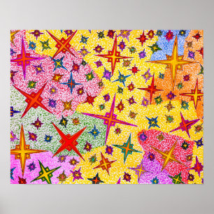 Crystallise - abstract drawing poster