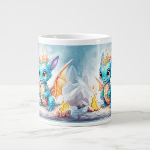 Crystallised Cute Baby Blue Dragon-68799 Large Coffee Mug