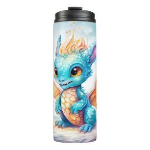Crystallised Cute Baby Blue Dragon-68799 Thermal Tumbler