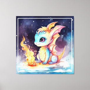 Crystallised Cute Baby Dragon-68799 Canvas Print