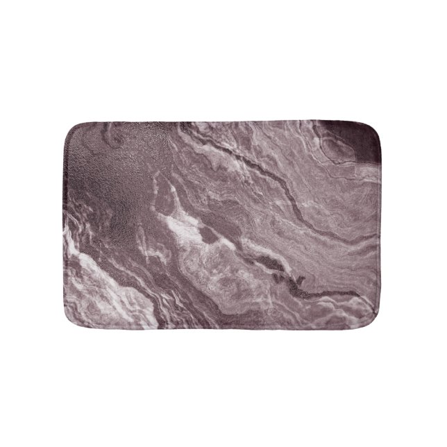 Crystallised Mauve Agate | Dusty Rose Pink Marble Bath Mat (Front)