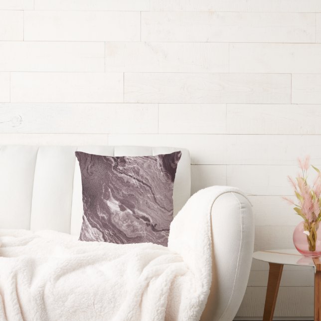 Crystallised Mauve Agate | Dusty Rose Pink Marble Cushion (Couch)