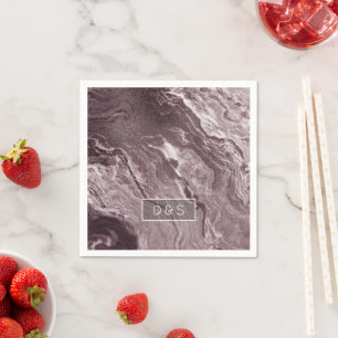 Crystallised Mauve Agate   Dusty Rose Pink Marble Napkin