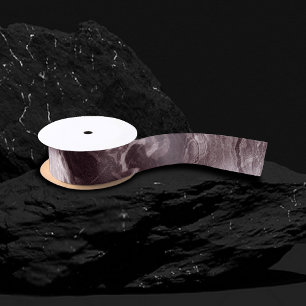 Crystallised Mauve Agate Dusty Rose Pink Marble Satin Ribbon