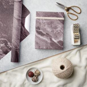 Crystallised Mauve Agate   Dusty Rose Pink Marble Wrapping Paper