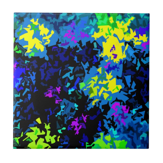 Crystallised Paint Splatter - Cool Colours Tile (Front)