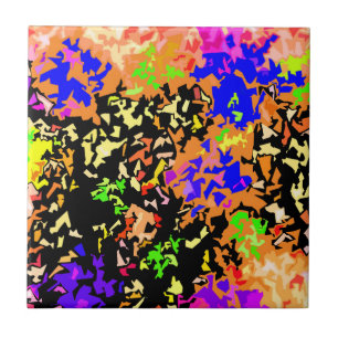 Crystallised Paint Splatter - Warm Colours Tile