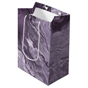 Crystallised Purple Agate   Moody Marbled Stone Medium Gift Bag