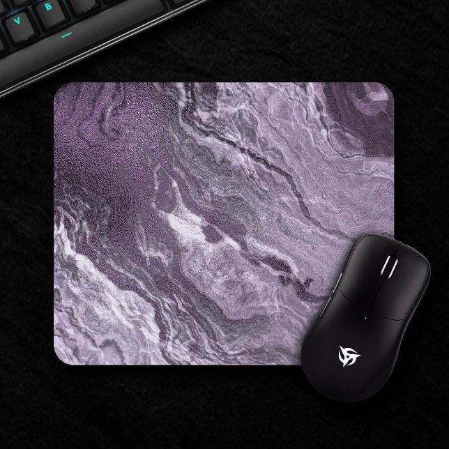 Crystallised Purple Agate | Moody Marbled Stone Mouse Pad (Creator Uploaded)