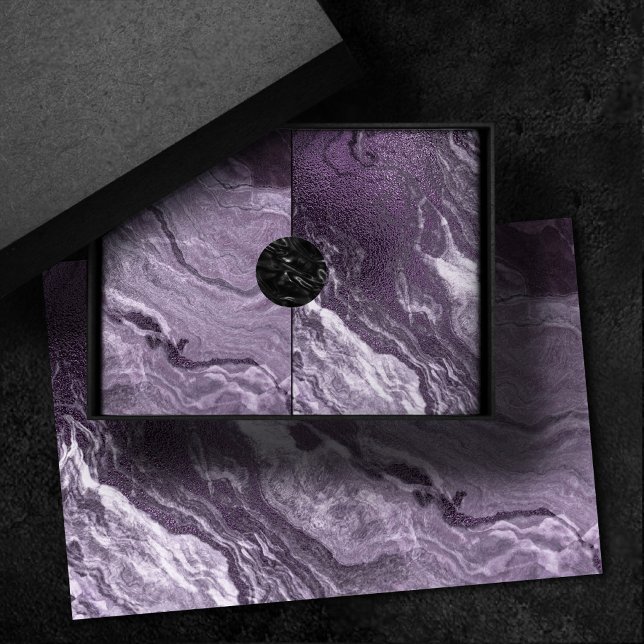 Crystallised Purple Agate | Moody Marbled Stone Tissue Paper (Creator Uploaded)