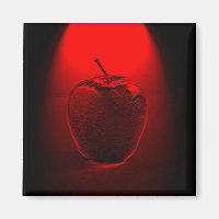 Crystallised Red Apple 2 Inch Square Magnet