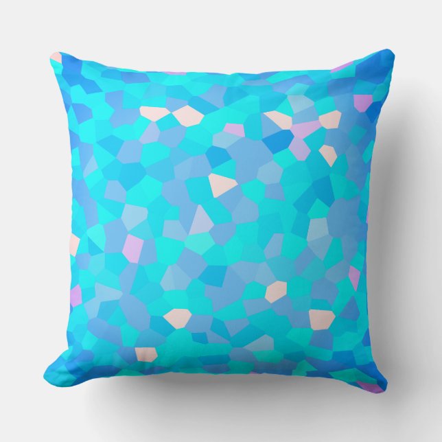 Crystallised Shades of Blue  Cushion (Front)