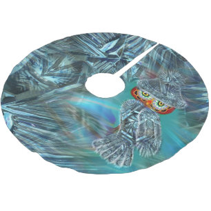 Crystallised Winter Fashion Owl Tree Skirt