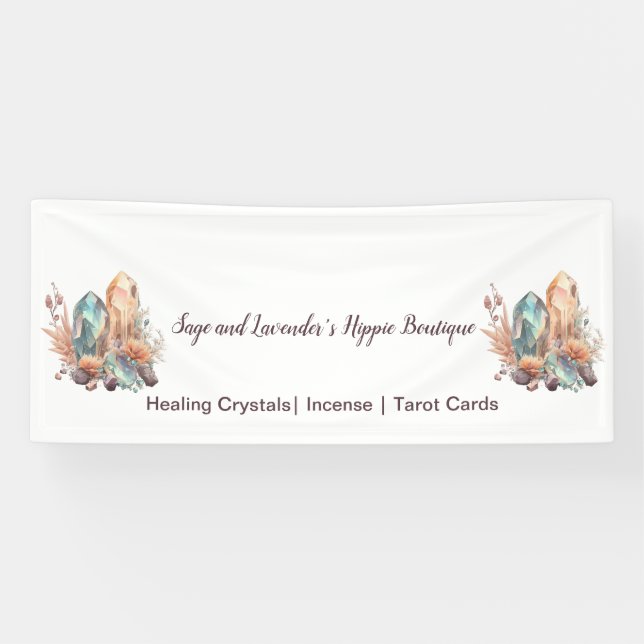 Crystals and Flowers Your Business Name Banner (Horizontal)