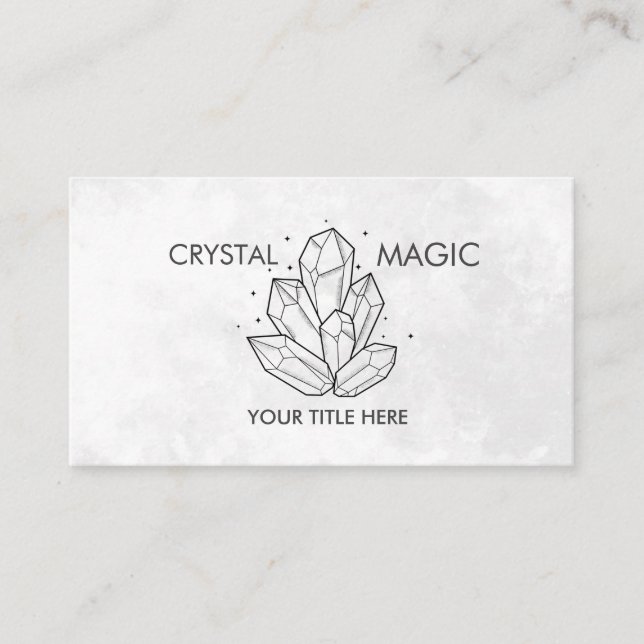 Crystals Cluster - Black & White Business Card (Front)