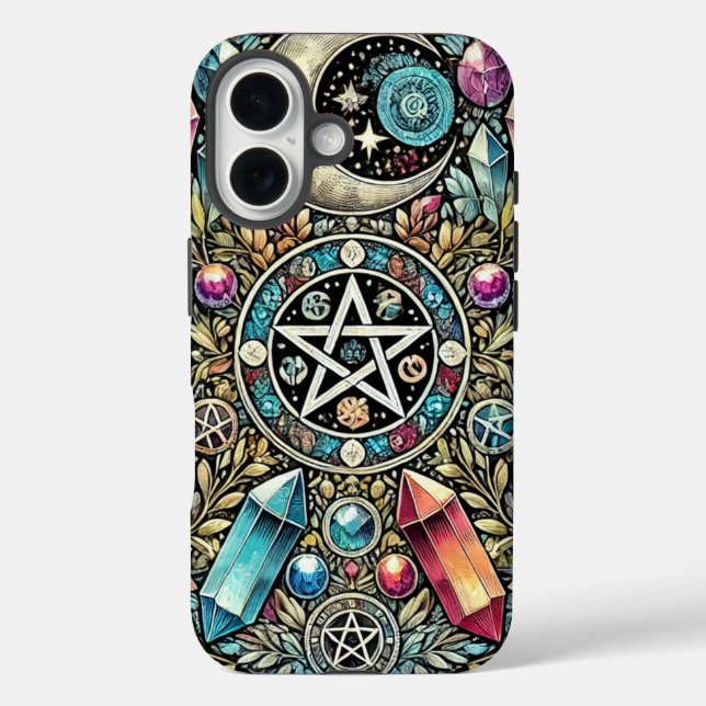 Crystals, Moon, Stars, and Witchcraft Case-Mate iPhone Case (Back)
