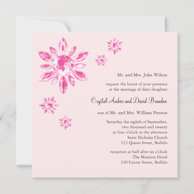 Crystal's Wedding Invitation (pink) (Front)
