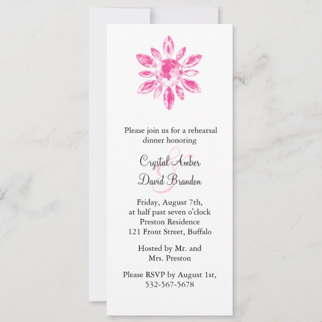 Crystal's Wedding Rehearsal Dinner Invitation (Front)