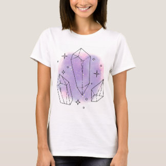 Crystals with purple background tshirt 
