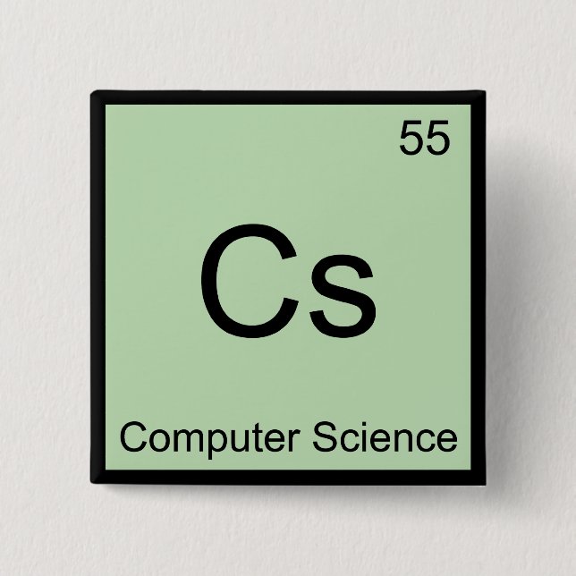 Cs - Computer Science Chemistry Element Symbol Tee 15 Cm Square Badge (Front)