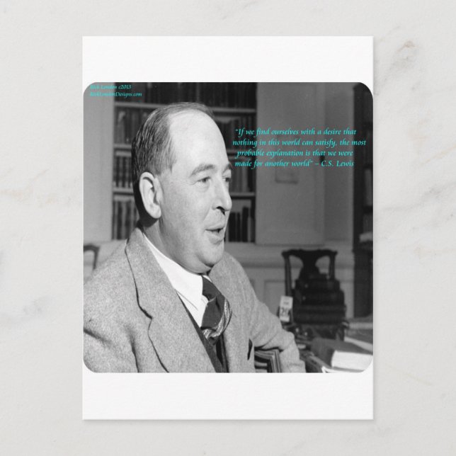 CS Lewis & "Other Worlds" Quote Postcard (Front)