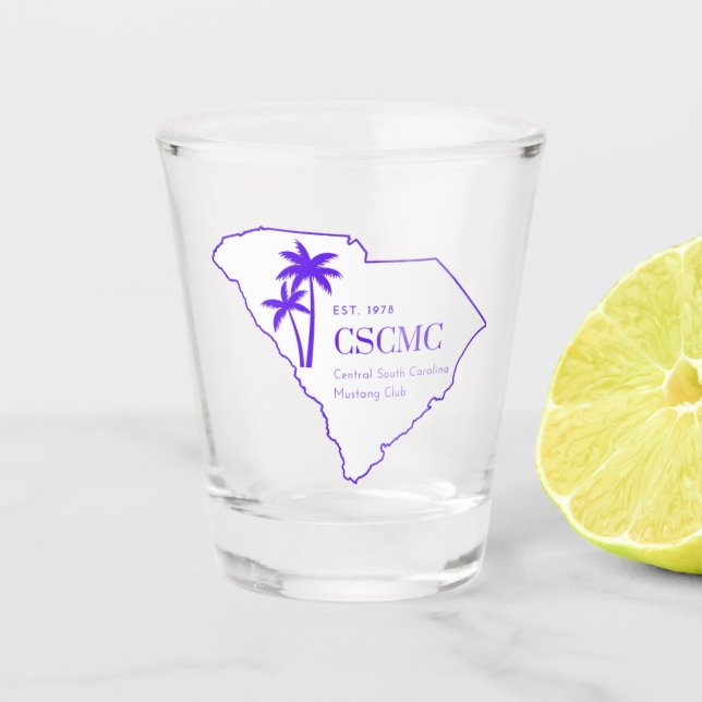 CSCMC Purple Logo Shot Glass (Front)