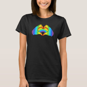 Csd Lgbt Hands Shape Rainbow Heart Pride 6 T-Shirt