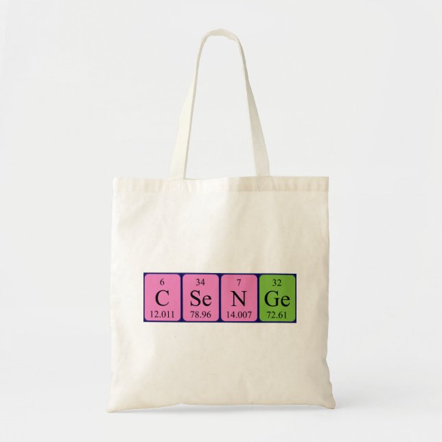Csenge periodic table name tote bag (Front)