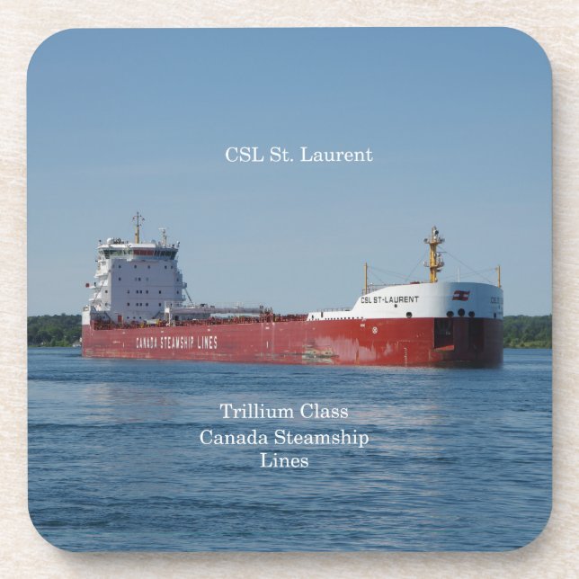 CSL St. Laurent set of 6 hard plastic coasters (Front)