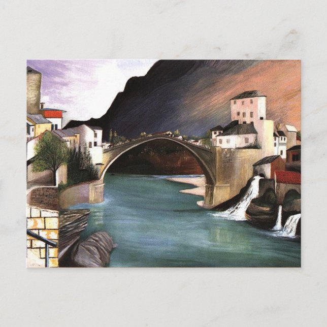 Csontvary- Roman Bridge at Mostar Postcard (Front)