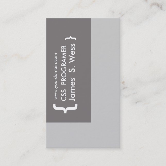 CSS Computer Programmer Design Business Card (Front)