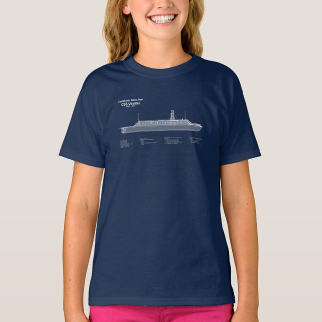 CSS Virginia - Ship Blueprint Plans ABD T-Shirt (Front)