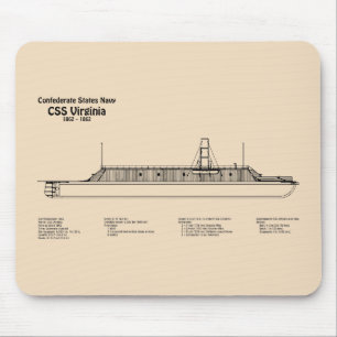 CSS Virginia - Ship Blueprint Plans SD Mouse Pad