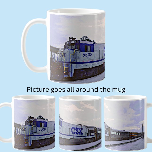CSX Grey Blue Diesel Locomotive Train Coffee Mug (Creator Uploaded)