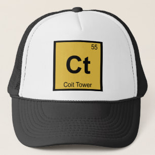 Ct - Coit Tower San Francisco Chemistry Symbol Trucker Hat