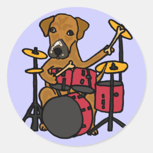 CT- Puppy Dog Playing the Drums Sticker