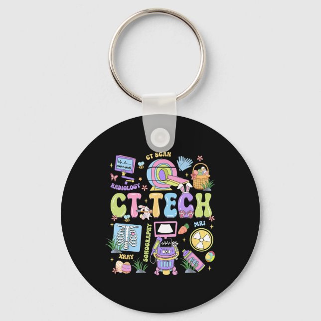 Ct Tech Happy Easter Day Hoppy Ct Scan Technologis Key Ring (Front)