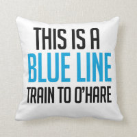 CTA Blue Line Train to O'Hare Pillow