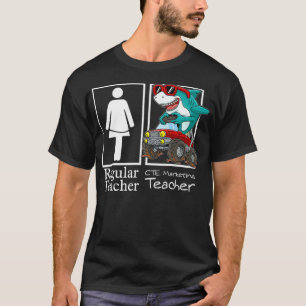 CTE Marketing Teacher Monster Truck Gamer Shark Pr T-Shirt