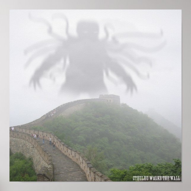 Cthulhu at the Wall Poster (Front)