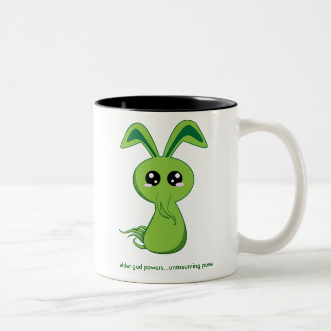 Cthulhu Bunny Two-Tone Coffee Mug (Right)