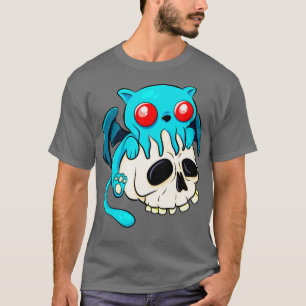 Cthulhu Cat Cute Kawaii Cathulhu Kitten Fun Skull T-Shirt