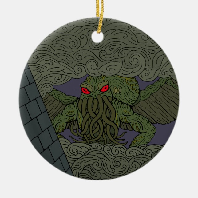 Cthulhu Ceramic Tree Decoration (Front)