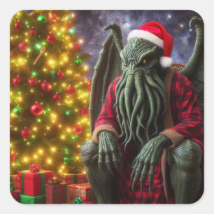 Cthulhu Christmas Creepmas Merry Cthulhumas Square Sticker