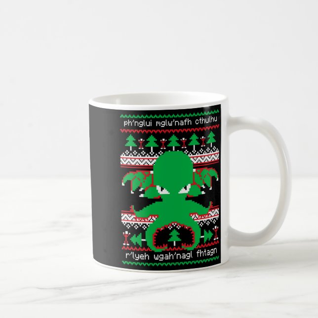 Cthulhu Cultist Christmas Cthulhu Ugly Christmas S Coffee Mug (Right)